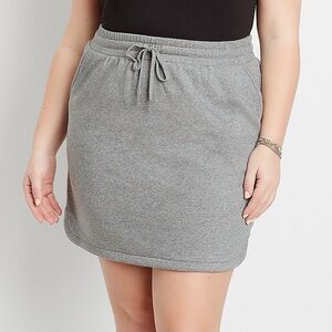 Maurices French Terry Skirt Women's Size Large Heather Gray drawstring waist